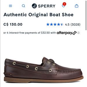 Mens Amaretto Sperry Authentic Original Leather Boat Shoe - Size 10.5 W